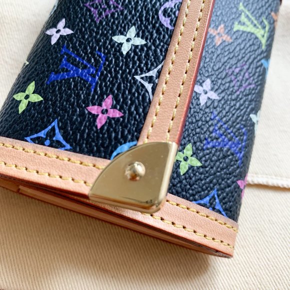 Louis Vuitton Porte Monnaie Black Multicolour Coin Purse Wallet - Picture 6 of 8